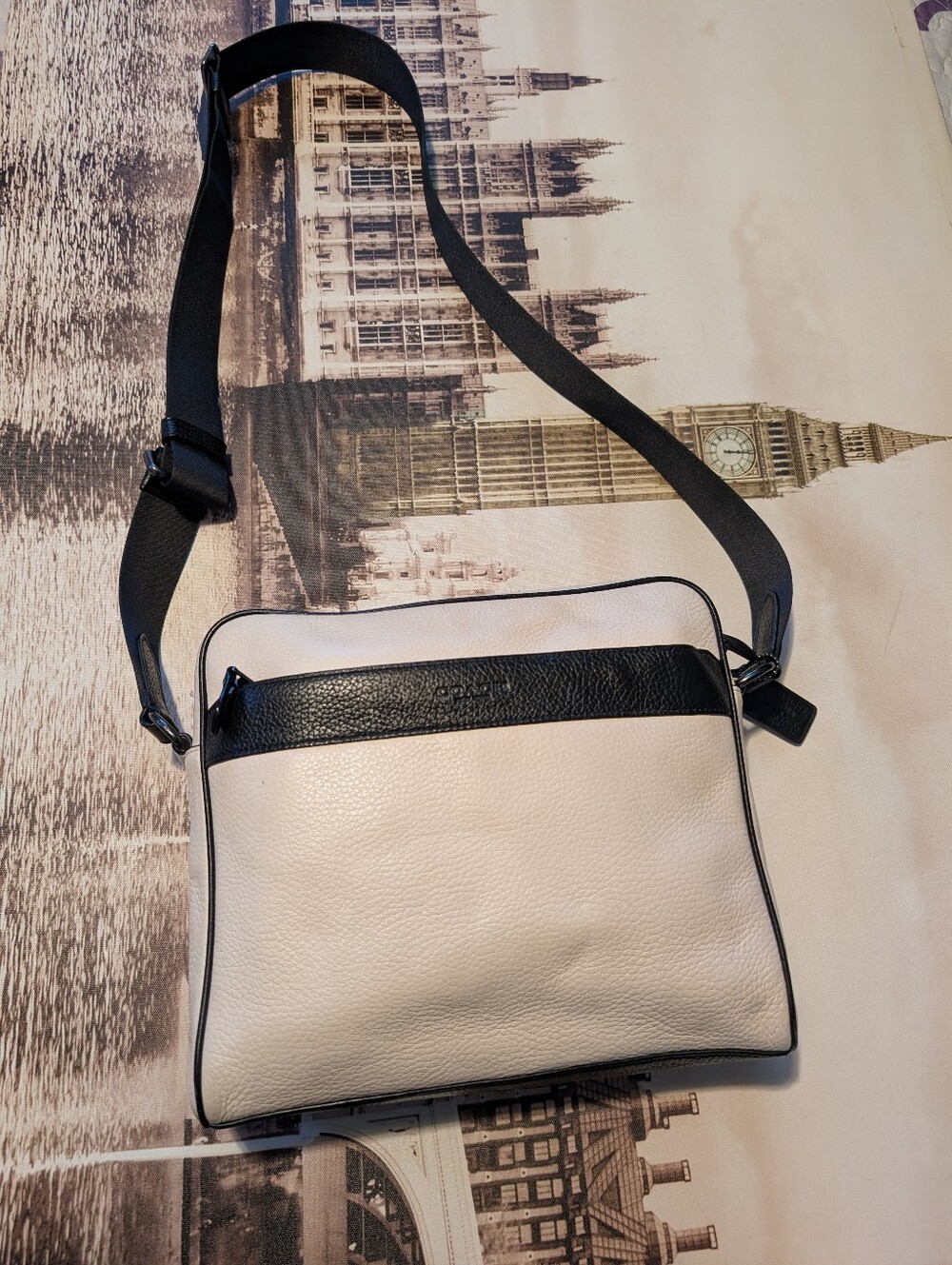 Coach Authentic Charles Camera Color Block Chalk Crossbody/Shoulder Unisex Bag